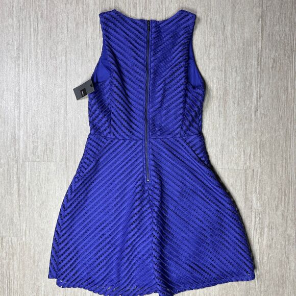 Mossimo Sleeveless Purple Fit n Flare Dress Crochet Knit M NEW Lined - Picture 2 of 8